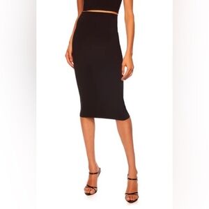 Bebe Classic Wide Waistband Midi Pencil Skirt